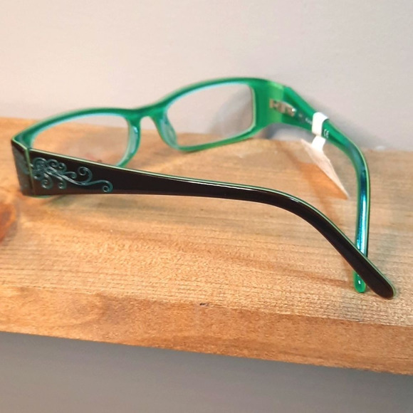NEW prescription-ready Eyeglass Frame, RAMPAGE brown/green, 51-16-135 - Picture 3 of 6